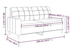 Sofá*vidaxl Sofá de 2 lugares 140 cm couro artificial tinto Vermelho