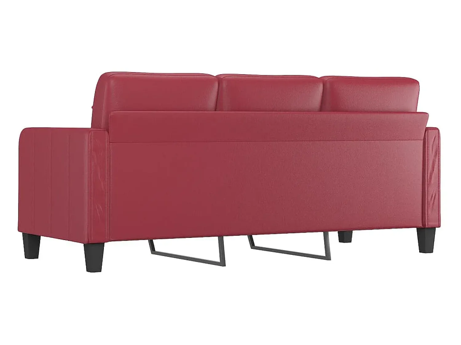 Sofá| Sofá de 3 lugares 180 cm couro artificial tinto PT351818 Vermelho