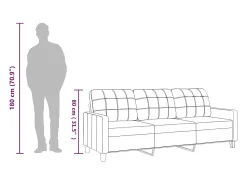Hot vidaxl Sofá de 3 lugares 180 cm couro artificial Preto