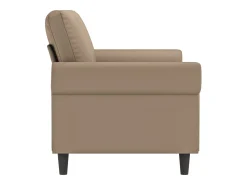 Sofá de 2 lugares 140 cm couro artificial cor cappuccino PT115894 Castanho