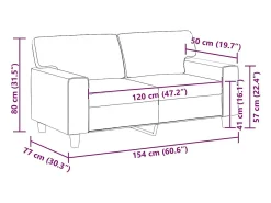 Sofá*vidaxl Sofá de 2 lugares 120 cm couro artificial cor cappuccino Castanho