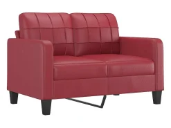 Sofá*vidaxl Sofá de 2 lugares 120 cm couro artificial tinto Vermelho