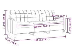 Hot vidaxl Sofá de 3 lugares 180 cm couro artificial cor Creme