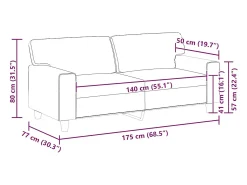 Discount vidaxl Sofá de 2 lugares 140 cm couro artificial cinza Cinzento