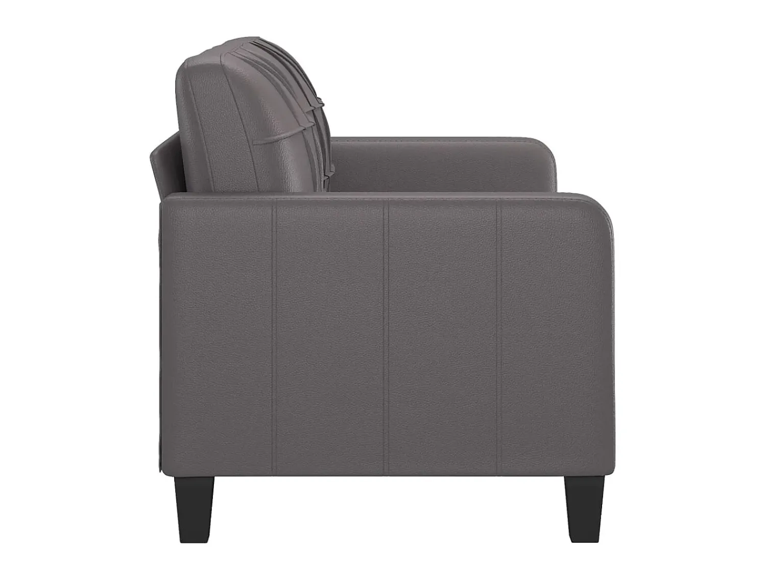 Sofá* Sofá de 2 lugares 140 cm couro artificial cinza PT159195 Cinzento