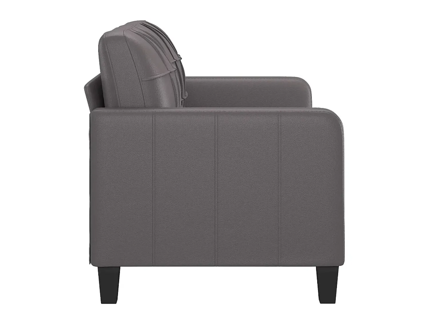 Sofá* Sofá de 2 lugares 140 cm couro artificial cinza PT159195 Cinzento