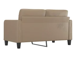 Sofá de 2 lugares 140 cm couro artificial cor cappuccino PT240271^ Sofá