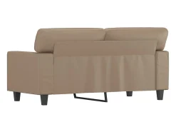 Sale Sofá de 2 lugares 120 cm couro artificial cor cappuccino PT757900 Castanho