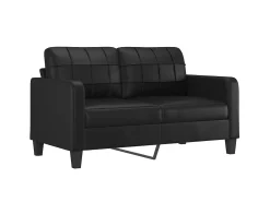 Sofá| Sofá de 2 lugares 140 cm couro artificial PT240208 Preto
