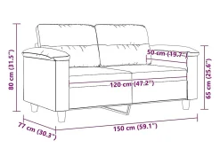 Discount vidaxl Sofá de 2 lugares 120 cm tecido de microfibra -escuro Cinzento