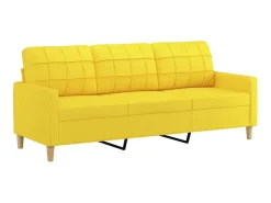 Sofá* Sofá de 3 lugares 180 cm tecido -claro PT890248 Amarelo