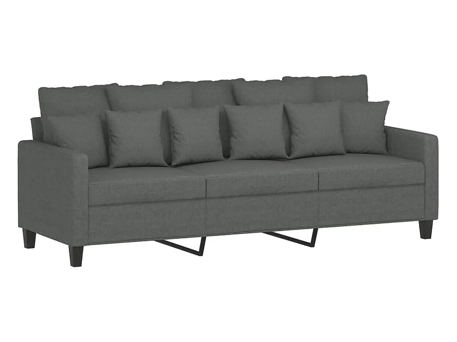 Sofá* Sofá de 3 lugares 180 cm tecido cinza-escuro PT450819 Cinzento