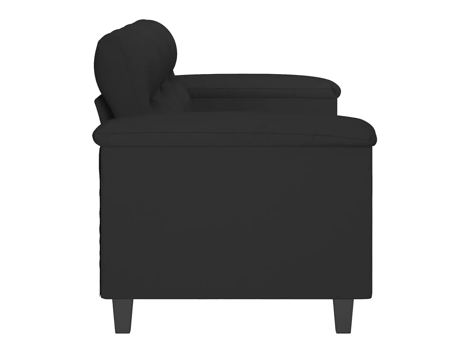 Clearance Sofá de 3 lugares 180 cm tecido de microfibra PT953904 Preto