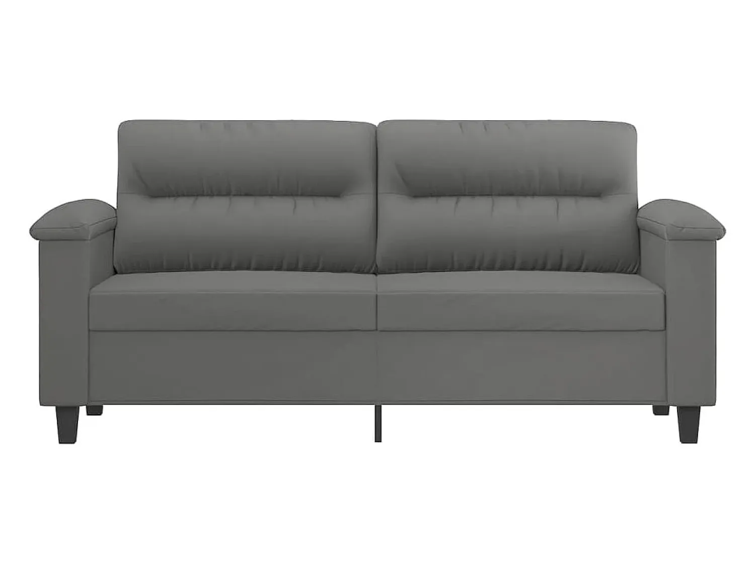 Discount Sofá de 2 lugares 140 cm tecido de microfibra -escuro PT913012 Cinzento