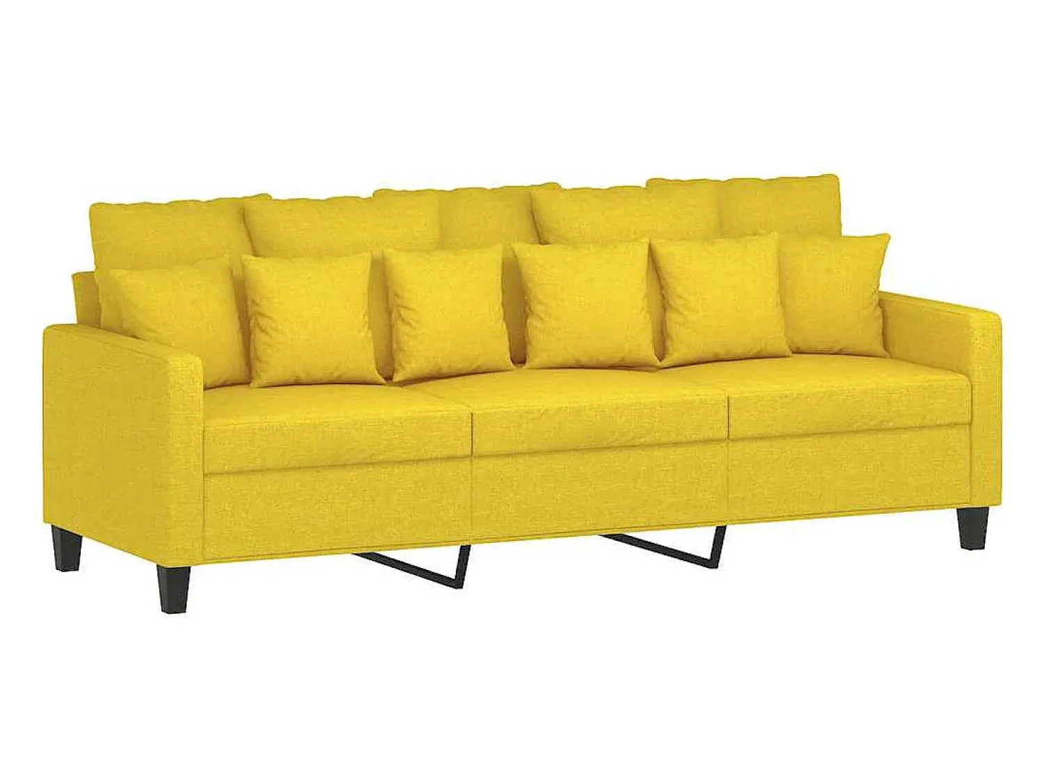 vidaxl Sofá de 3 lugares 180 cm tecido -claro^ Sofá