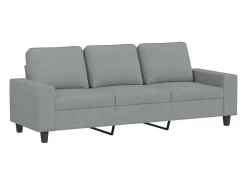 Sofá|vidaxl Sofá de 3 lugares 180 cm tecido cinza-claro Cinzento