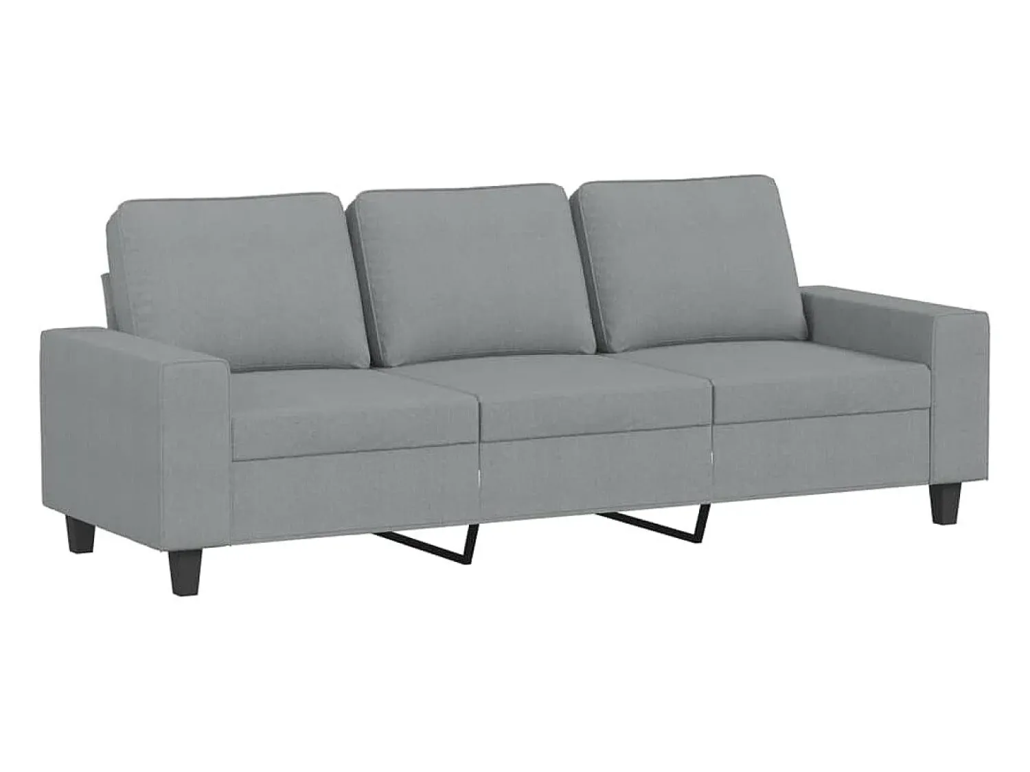Sofá|vidaxl Sofá de 3 lugares 180 cm tecido cinza-claro Cinzento