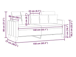 Sofá|vidaxl Sofá de 2 lugares 140 cm tecido -claro Amarelo