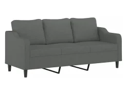 Sofá| Sofá de 3 lugares 180 cm tecido cinza-escuro PT337958 Cinzento