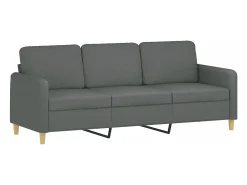 Sofá de 3 lugares 180 cm tecido cinza-escuro PT526550 Cinzento