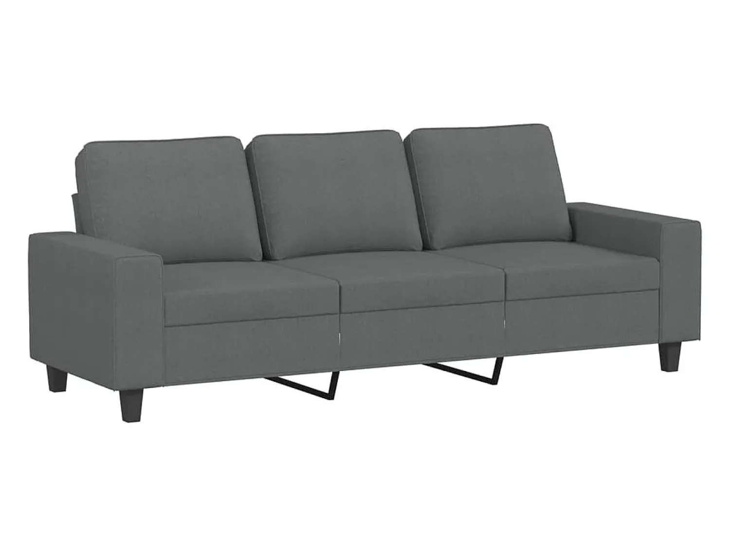Sofá* Sofá de 3 lugares 180 cm tecido cinza-escuro PT284458 Cinzento