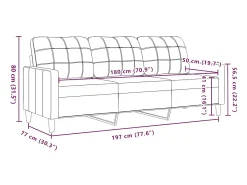 vidaxl Sofá de 3 lugares 180 cm veludo^ Sofá