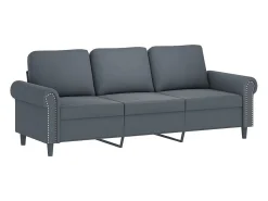 Sofá de 3 lugares 180 cm veludo cinza-escuro PT868449^ Sofá