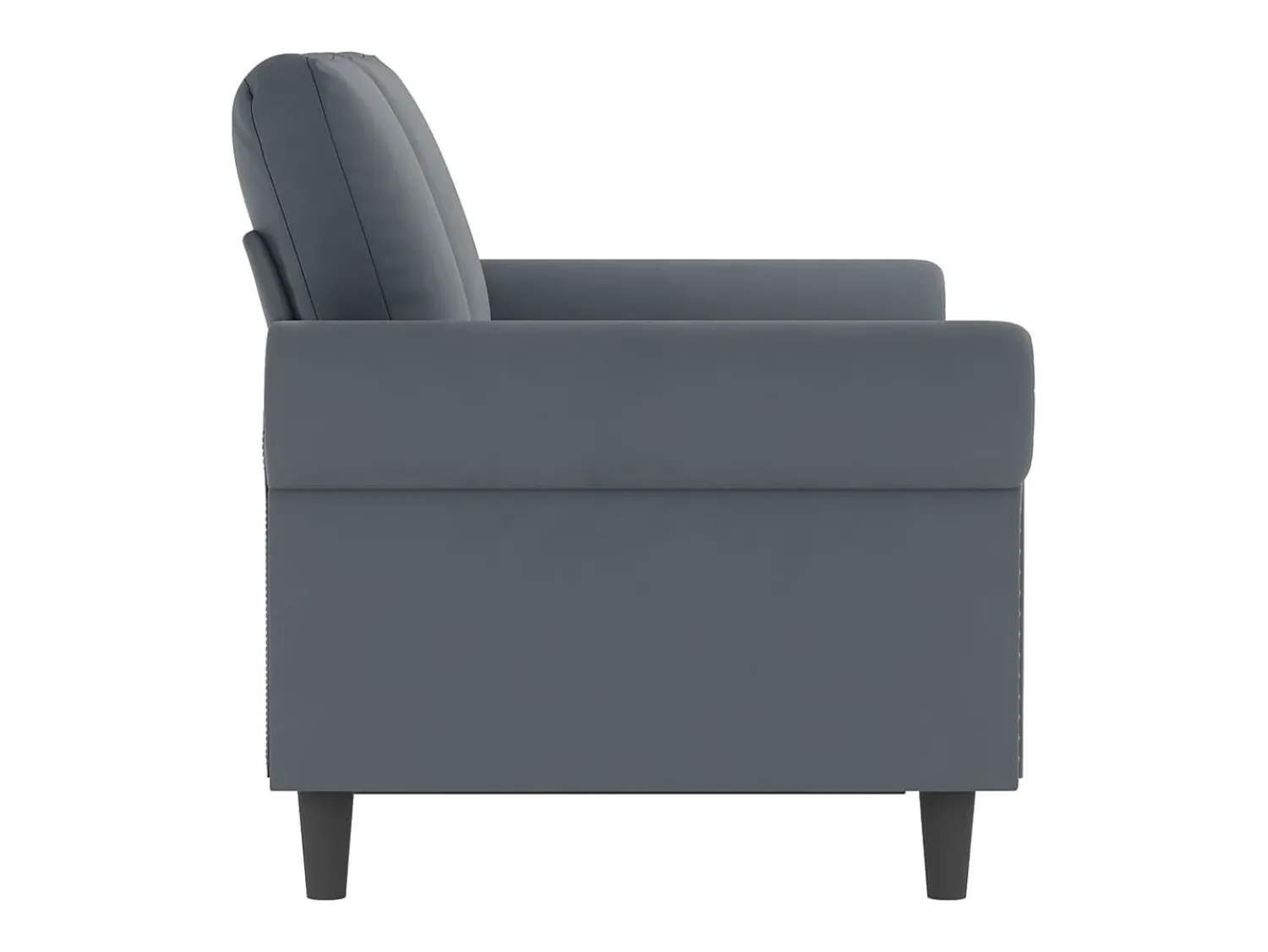 Sofá* Sofá de 2 lugares 120 cm veludo cinza-escuro PT246520 Cinzento