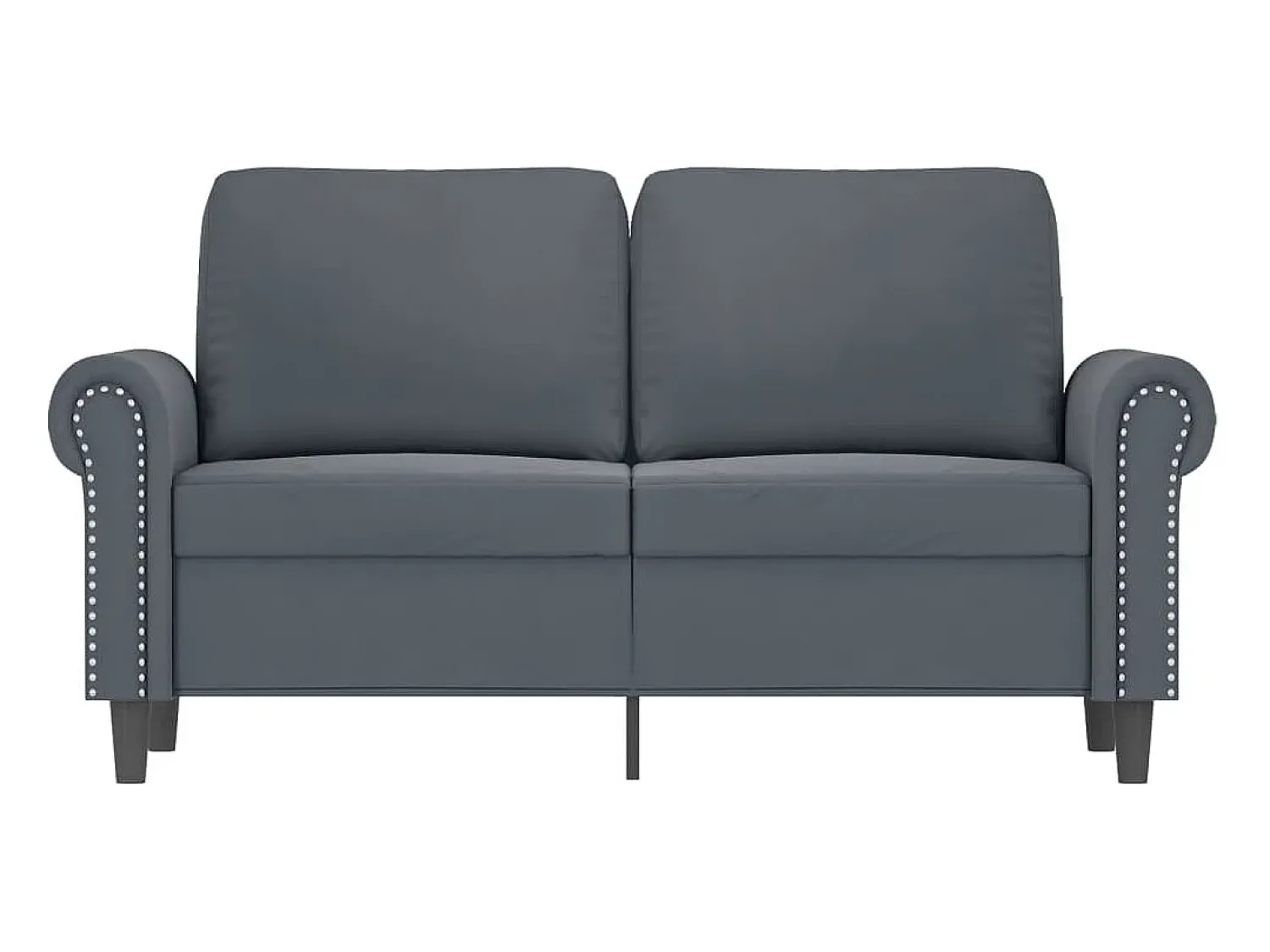 Sofá* Sofá de 2 lugares 120 cm veludo cinza-escuro PT246520 Cinzento