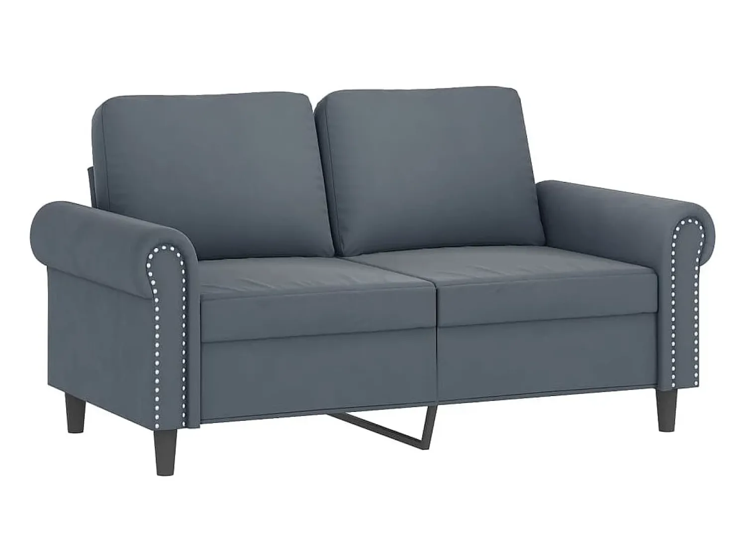 Sofá* Sofá de 2 lugares 120 cm veludo cinza-escuro PT246520 Cinzento