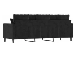 Sofá| Sofá de 3 lugares 180 cm veludo PT488193 Preto