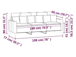 vidaxl Sofá de 3 lugares 180 cm veludo^ Sofá