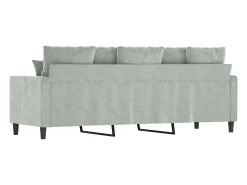 Sofá|vidaxl Sofá de 3 lugares 180 cm veludo -claro Cinzento