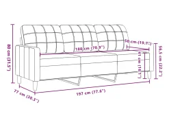 Best vidaxl Sofá de 3 lugares 180 cm veludo -claro Cinzento