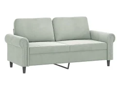 Sofá* Sofá de 2 lugares 140 cm veludo cinza-claro PT161064 Cinzento claro