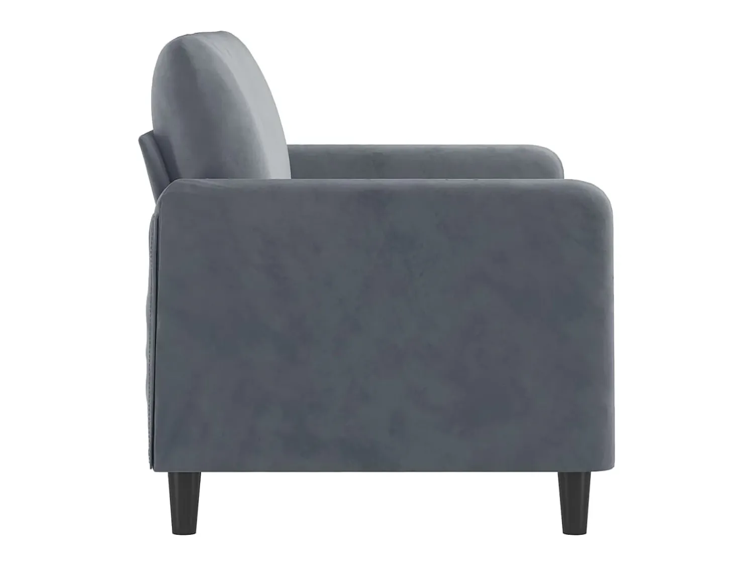 Sofá de 2 lugares 120 cm veludo cinza-escuro PT446366^ Sofá