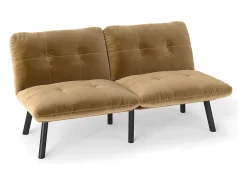 Sale Sofá de 2 lugares - Sofá reto com encosto rebatível e pernas em metal - veludo Castanho