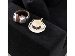 Online Sofá de 5 lugares – Sofá segmentado com 6 almofadas e apoios de braços – chenille Preto