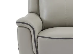 Sofá*Vente-unique Sofá de 3 lugares articulado elétrico couro cinza-claro ADELIO Cinzento claro
