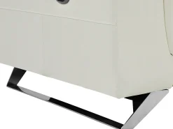 Hot Vente-unique Sofá de 3 lugares articulado elétrico em pele de vaca com apoios de cabeça BREYT II Branco