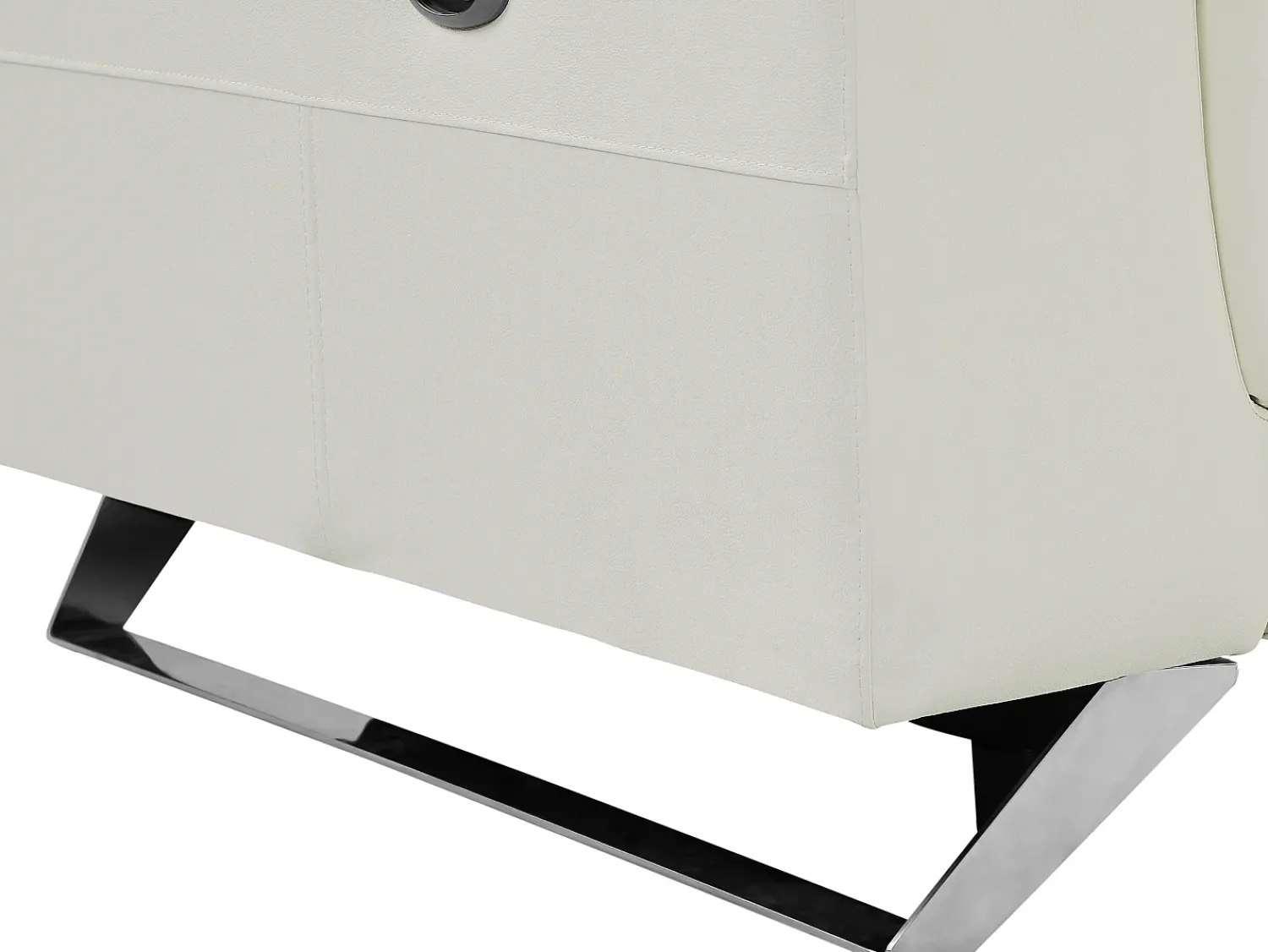 Hot Vente-unique Sofá de 3 lugares articulado elétrico em pele de vaca com apoios de cabeça BREYT II Branco