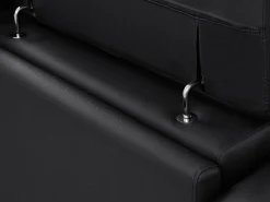 Online Vente-unique Sofá de 3 lugares articulado elétrico em pele de vaca com apoios de cabeça BREYT II Preto