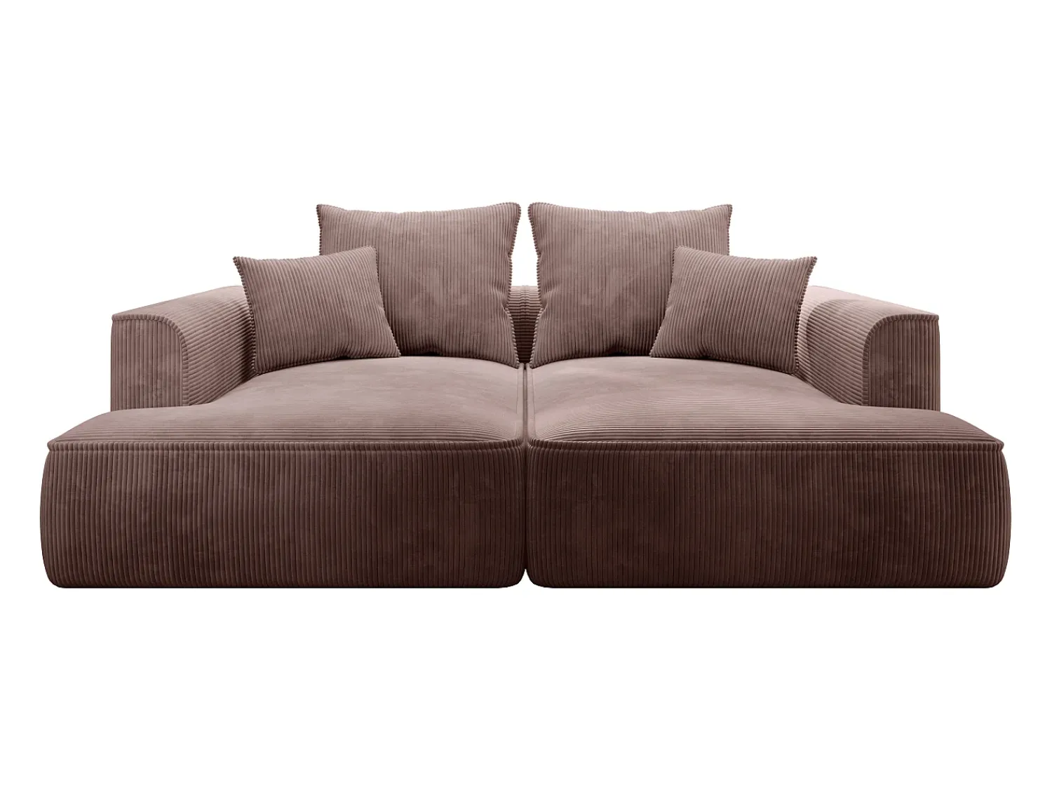 Sofá|Vente-unique Sofá de 3 lugares assento profundo em veludo canelado cor-de- design PINETA Rosa