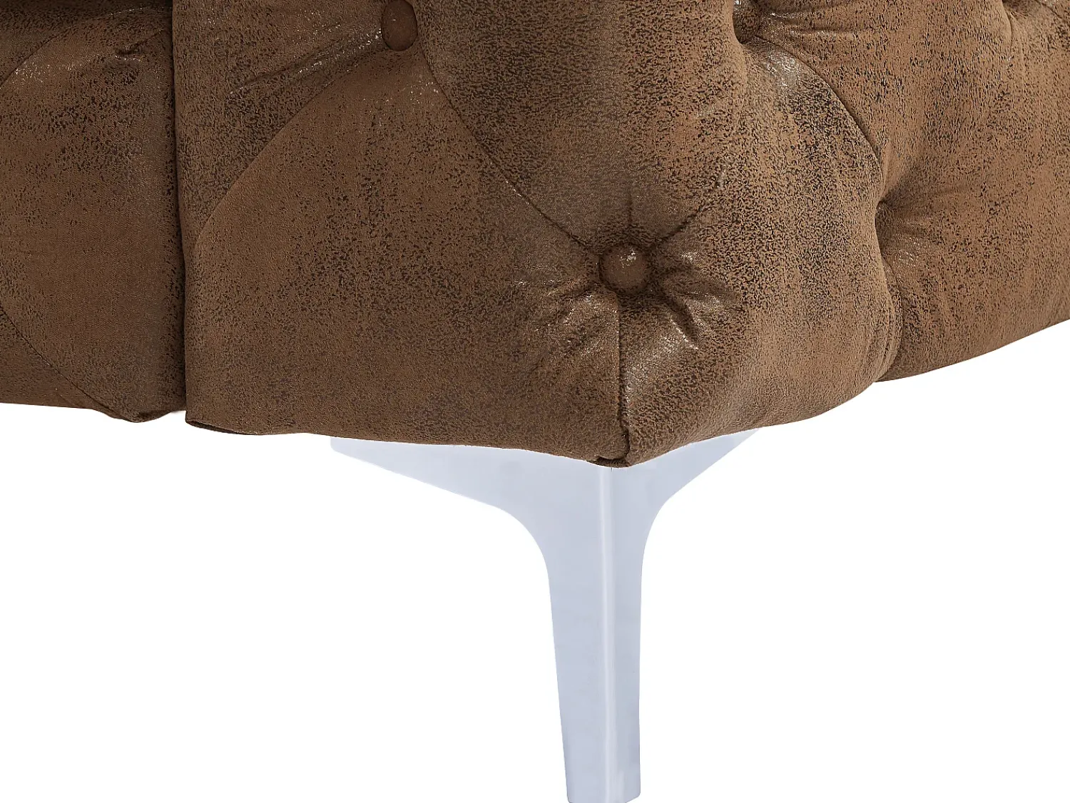 Best Vente-unique Sofá de 3 lugares Chesterfield em microfibra com aspecto de couro envelhecido EDWINA Castanho