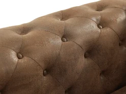Sofá*Vente-unique Sofá de 2 lugares chesterfield microfibra aspeto couro envelhecido EDWINA Castanho
