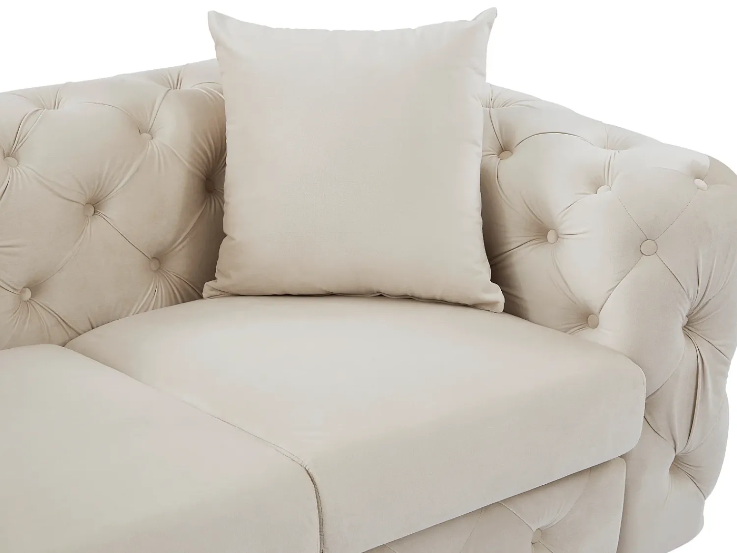 Vente-unique Sofá de 2 lugares chesterfield em veludo e pés em metal EDWINA^ Sofá