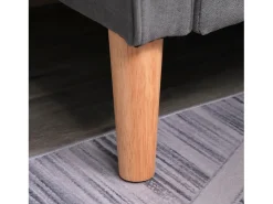 New Sofá de 2 lugares cinza escuro - Sofá com compartimento de arrumação e almofadas - para sala de estar e quarto Cinzento