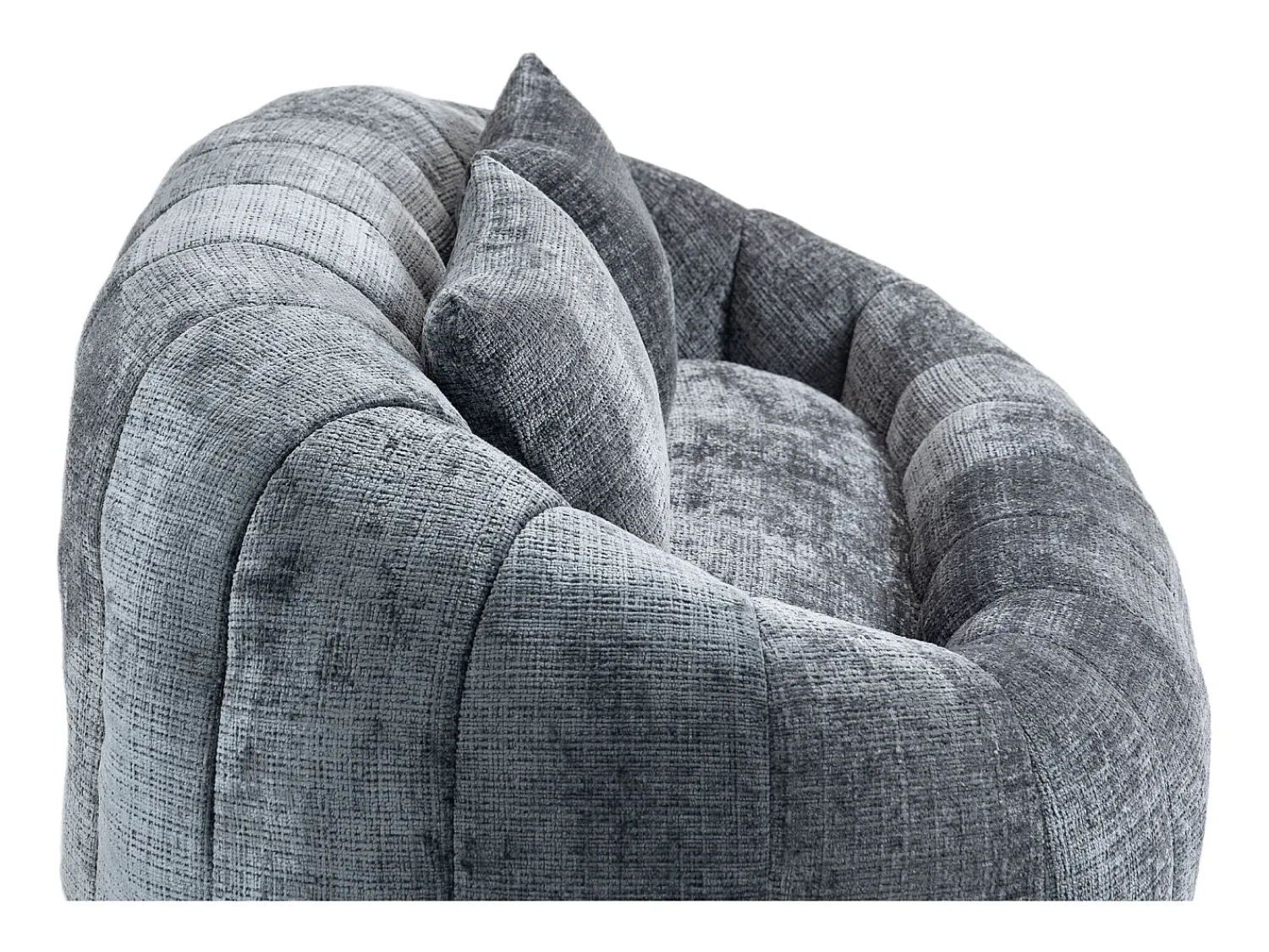Sofá*Hauss Spole Sofá de 2 lugares com almofada - Sofá para adultos e crianças - Tecido chenille Cinzento