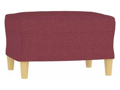 New Sofá de 3 lugares com apoio de pés 180 cm tecido tinto PT306256 Vermelho