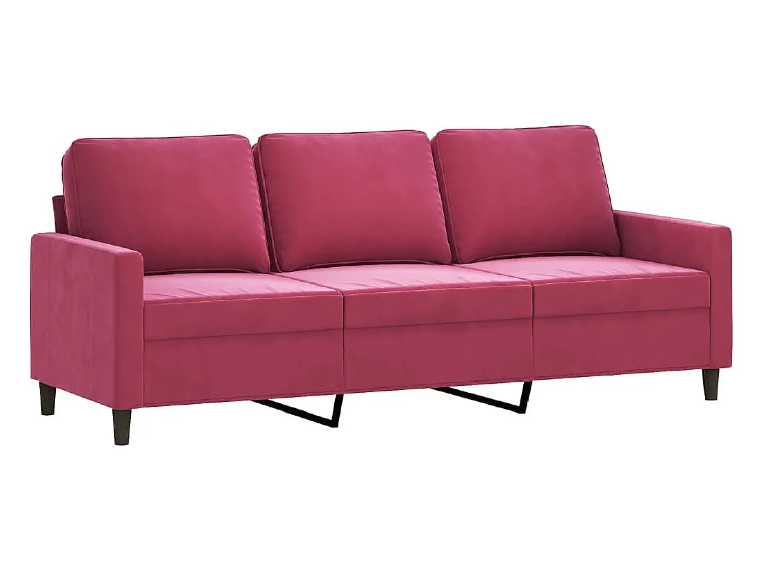 Sofá de 3 lugares com apoio de pés 180 cm veludo tinto PT397555^ Sofá